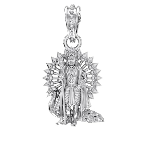 Médaillon Lord Kartikeya argent pur pendentif homme femme AMZ 108
