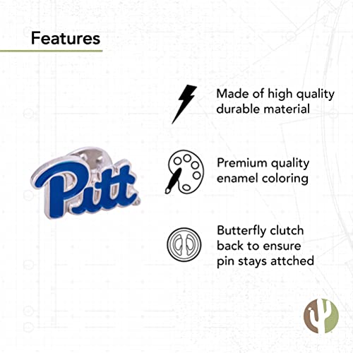 Image of Desert Cactus University of Pittsburgh Lapel Pin PITT Panthers Made of Metal for Formal Wear, Bag and Hat Jewelry, and Tie Tack