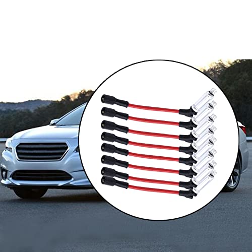 Kesoto 8 fios de vela de ignição de plástico para carro, peças de 10,2 mm, vermelho, cabos de igniçã