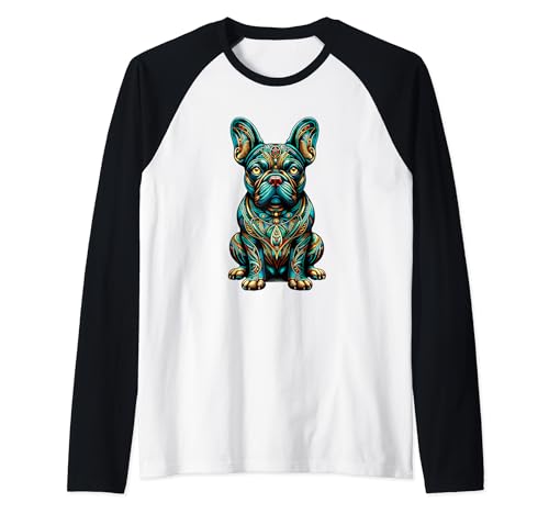 Mandala Art Bulldog Francés Bulldog Francés Bulldogs Camiseta Manga Raglan