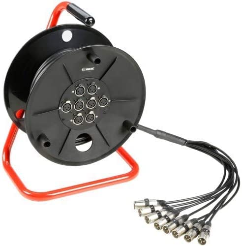 Adam Hall Cables 3 STAR CDMC 8015 - Manguera multipar 8/0 en enrollador con cajetín de escenario integrado, 15 metros