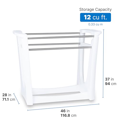 Step2 Vero Poolside Organizer, Outdoor/Indoor Waterproof Patio Furniture, Pool & Toy Storage, Made of Durable Plastic, White - image 5
