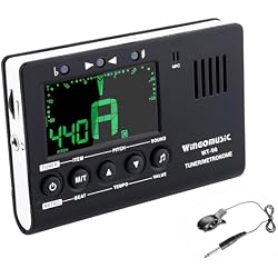 WINGO Digital Metronome، Tuner and Tone Generator - 3 in1 Device & # xff08؛ Black) - للكروماتيك ، الغيتار ، الجهير ، القيثارة ، الكمان - البطارية