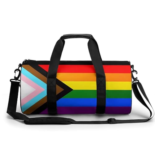 Progressive Proud Flag Travel Duffel Bag Gym Bags Sports Tote Shoulder Weekender Handbag for Men Women
