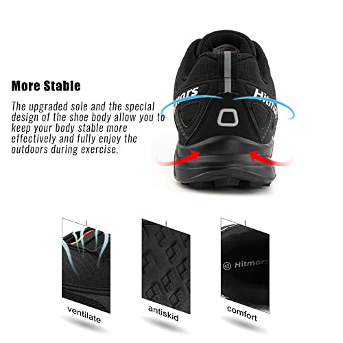 Foto von Hitmars Trailrunning Schuhe Männer Herren Trail Running Traillaufschuhe Damen Wanderschuhe Trekkingschuhe Laufschuhe Unisex Schwarz EU 43
