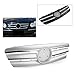 Piaobaige Parrilla Superior Parrilla Superior, para Mercedes Benz W203 C280 C320 C240 ​​C200 Clase C 2000 2001 2002 03 2004 2005 2006 ABS Plástico Cromo