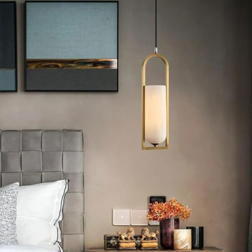 Lustre en albâtre et laiton brossé pour un éclairage chic - 7