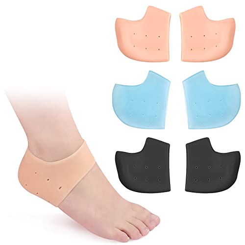 Image of Gel Heel Protectors for Men Women, Heel Pads Cushion, Plantar Fasciitis Inserts, Gel Guard Moisturizing Relief for Blister, Cracked Foot, Spurs Soft Cushion Support Protective Insert Sleeve(2Pairs)