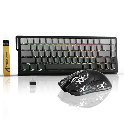 ATTACK SHARK X68HE PRO Rapid Trigger Wireless Gaming Keyboard and X11 Mouse, 8K Polling Rate,Hall Effect Magnetic Switch Keyboard, Tri-Mode Mouse with Magnetic Charging Dock, 22000 DPI for PC Mac