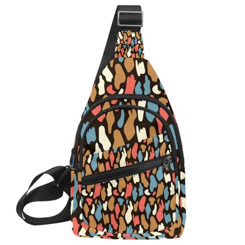 Mochila cruzada con estampado de leopardo Multicolor 7 de 30x18x4cm