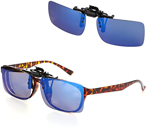 Image of Hifot Clip on Sunglasses 4 Pack,Polarized Lens Fit Over Prescription Glasses,Flip up Rimless Sunglasses