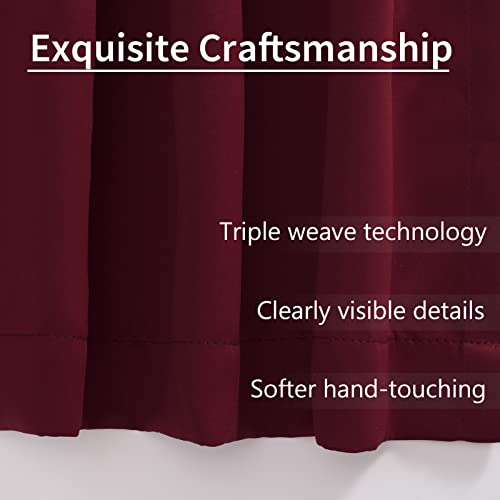 Athootita 2 Panels Curtain Valances For Windows,52In X18In Blackout Window Treatment Valances,Decorative Valances With 1.9In Rod Pockets, Christmas Home Décor Window Valances,Burgundy #TOP3