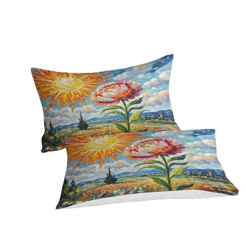 Housse de couette 140x200 microfibre douce imprimée 3D et zippée - 3