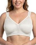 HACI Women's Minimizer Bra Full Coverage Non Padded Wirefree Plus Size for Large Bust Support Seamless(38C, White)