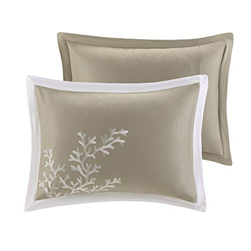Harbor House Cotton Comforter Set-Coastal Oceanic Sealife Design All Season Down Alternative Bedding with Matching Shams, Bedskirt, Queen(92"x96"), Coastline, Coral Khaki, 6 Piece - Image 3