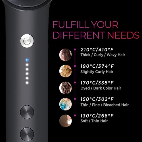 TYMO Hair Straightener Brush UK, Flat Iron and Hair Brush 2-in-1, Anti-Scald, Fast Heating, 5 Temp Settings (130â-210â), Professional Salon at Home, Wider Comb for Even Straightening, TYMO Ring - Image 7