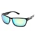 Suncloud Cutout Polarized Sunglass: Black Frame/Green Mirror Polarized Polycarbonate Lenses
