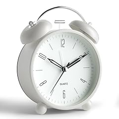 Twin Bell Loud Alarm Analog Alarm Clock, 4 inch Super Silent Non Ticking Small Clock with Night photo Twin Bell Loud Alarm Analog Alarm Clock, 4 inch Super Silent Non Ticking Small Clock with Night
