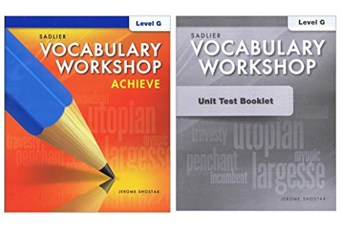 (P5523S) Vocabulary Workshop Achieve Student Book with Unit Test Booklet Level G - Grade 12