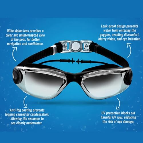 Image of First Lens Powered Swimming Goggles with UV Protection & AntiFog 002 - (Minus -2.00)
