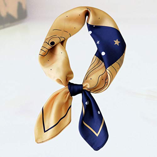 Cachecol quadrado de lenço de seda com gola redonda e xale para lenço Pretyzo 70 cm (Calla Lilly), S