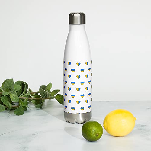 Stainless Steel Water Bottle, High-Grade, Vacuum Flask, Double-Wall Construction, Odorless And Leak-Proof Cap, Keeps The Liquid Hot Or Cold For 6H, Hand-Wash Only, 17Oz, Cute Heart Pattern #TOP1