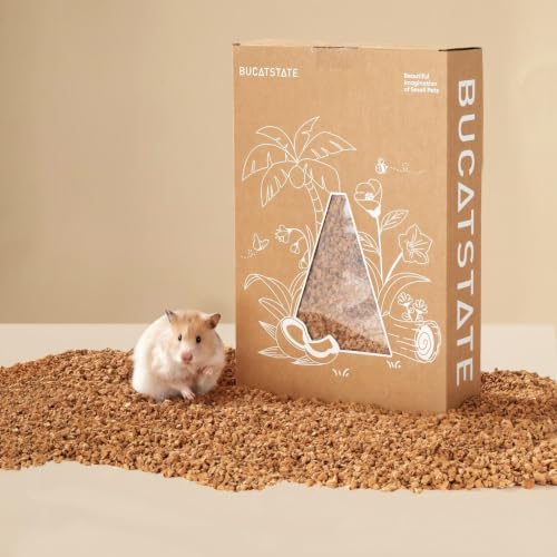 Image of BUCATSTATE Cork Bedding 12.35OZ, Natural Hamster Bedding