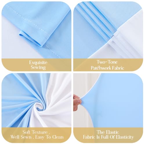 7.2FT & 6FT Arch Backdrop Cover, White & Blue Wedding Arch Covers, Spandex Arch Covers Stretchy Backdrop for Bridal Shower Baby Shower Birthday Decoration by Little Funny - Used condition - Image 5