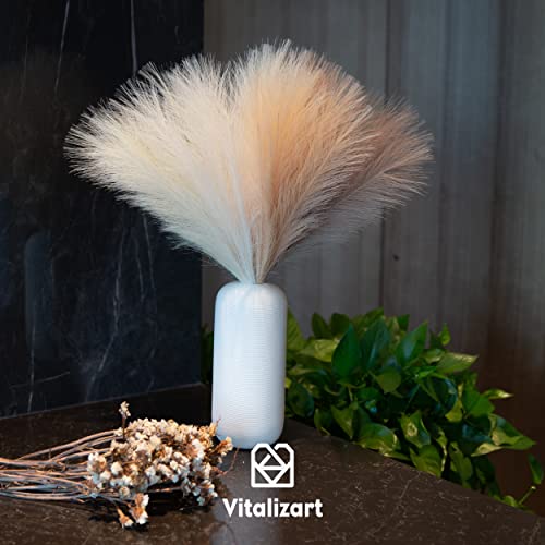 Vitalizart 6 Pcs 21.7" Faux Pampas Grass Decor Tall Pampas Grass For Floor Vase Artificial Pompas Floral Dried Flowers For Rustic Home Room Kitchen Wall Shelf Boho Wedding Farmhouse Decor (6 Colors) #TOP6