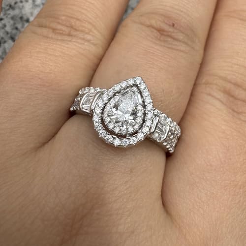 Newshe Jewellery Wedding Sets for Women AAAAA Cz Radiant Bridal 925 Sterling Silver Engagement Band Ring Size 5-103