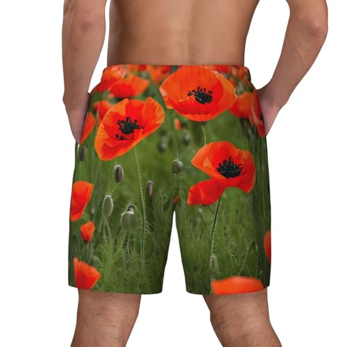 Traje de baño para hombre con amapolas bañador de secado rápido 7