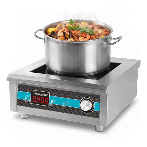 Abangdun Commercial Induction Cooktop 5000W 190V~275V Electric Stove Commercial Range Countertop Burner with 18 Hour Timer Non Circulating Heating Portable Hot Plate for Restaurant&Hotel&Kitchen Use