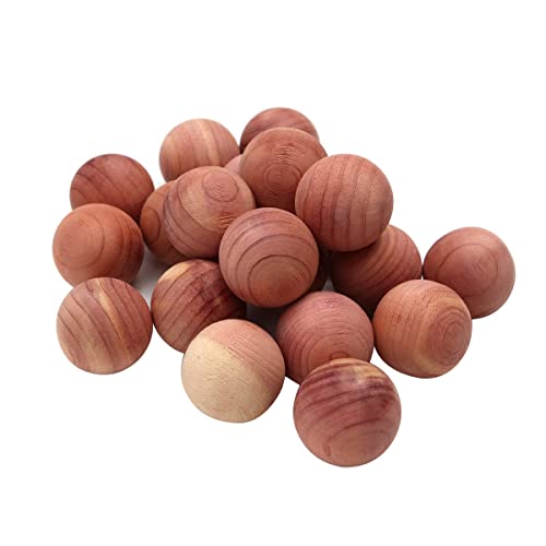 Hsthe Sea 20 Pieces Natural Cedar Balls Aromatic Red Cedar Wooden Balls Anti Moth Freshener Deodoriser for Wardrobes Clothes Storage Drawer Wardrobe Freshener Accessories - Image 2