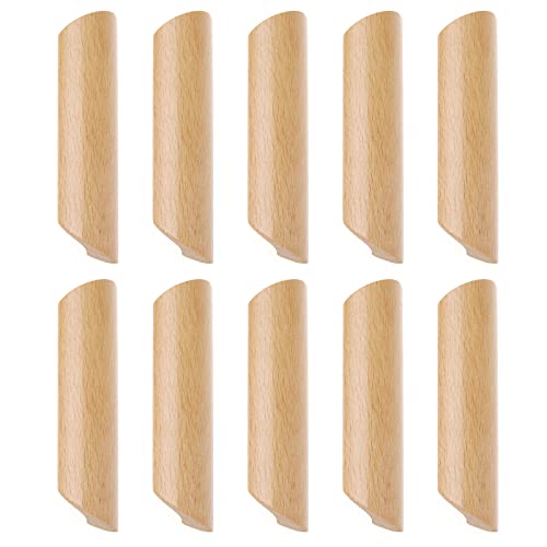VGOL 10PCS Wooden Cabinet Handles Drawer Pull Handles for Furniture Cupboard Wardrobe Dresser Cabinet Door Home Decoration 96mm Hole Distance