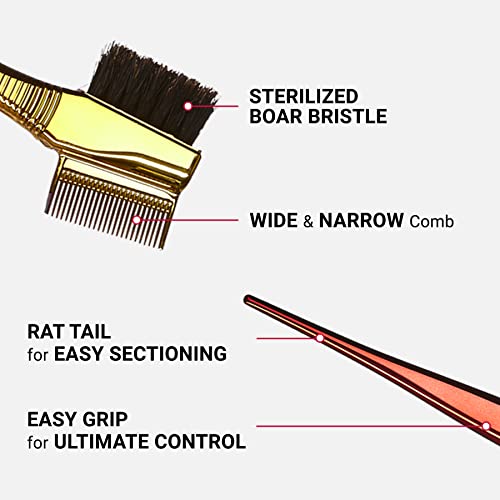 Red By Kiss Chrome Edge Brush Bacteria Free Sterilized Boar Bristles Hair Styling Brush Comb #TOP4