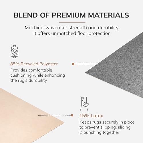 Anji Mountain 8' x 10' Universal Non-Slip Rug Pad - Area Rug Grip & Floor Protector Mat - Cushioning Underlay Pad for Hardwood Floors - Anti-Slip Under Rug Pad Mat, Rectangular - Image 4