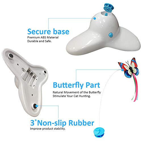 Flurff Cat Toys, Interactive Cat Toy Butterfly Funny Exercise Electric Flutter Rotating Kitten Toys, Cat Teaser With Replacement #TOP1