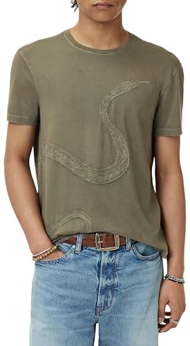 T-shirt serpent brodé John Varvatos pour éviter les looks basiques et ternes