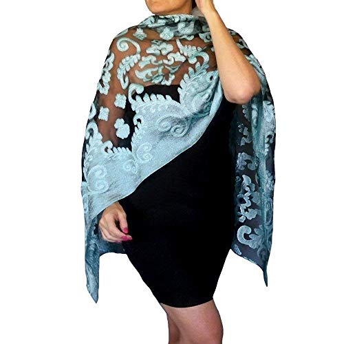 Evening Shawl Wedding Wrap Women s Poncho Scarf (Aqua Light Blue)