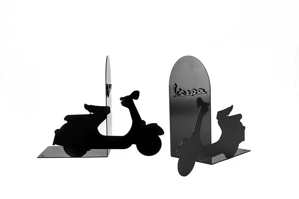 Vespa Buchstütze Metall 2er Set Schwarz