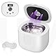 Ultraschallreinigungsgerät 47000Hz UV Ultraschallreiniger, 220ML Tragbar Ultrasonic Cleaner Dental Pod für Zahnersatz, Retainer, Aligner, Zahnschiene, Prothesen, Schmuck (Weiß)