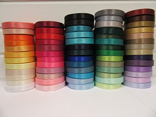 2 metres of 15mm Satin Ribbon Charcoal Grey Dark Silver Double Sided 15 mm 1.5cm