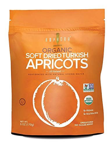 Amphora Soft Dried All Natural Organic Turkish Apricot Healthy Snack Fruits Vegan Kosher Gluten Free 6 Oz Each ( Pack Of 6) #TOP1