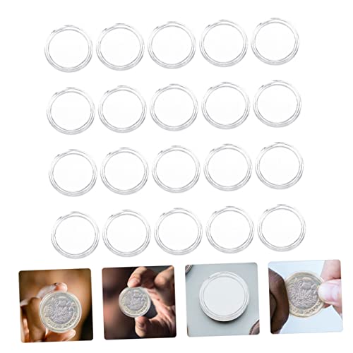 Capsulas plásticas transparentes para monedas Lurrose 100 piezas miniatura 3