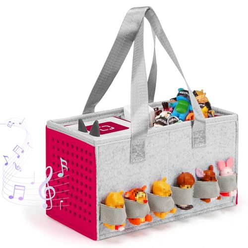 Image of Carrying Case for Toniebox Travel Bag for Tonies Starter Set & Audio Player Felt Cloth Portable Bags for Toniebox 2 Kids Travel Toy Organizer Tote Bags Handbag