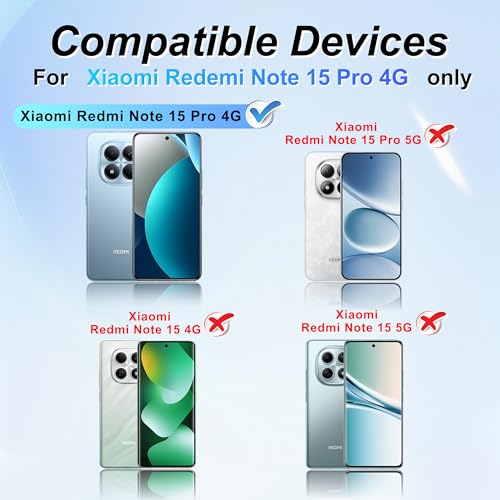 Image of Ibywind for Xiaomi Redmi Note 15 Pro 4G Screen Protector,2-Pack,Hydrogel Film with Camera Lens Protector,Easy Installation Tool,Bubble-Free,Fingerprint Unlock Compatible,Anti-Shatter,Anti-Scratch