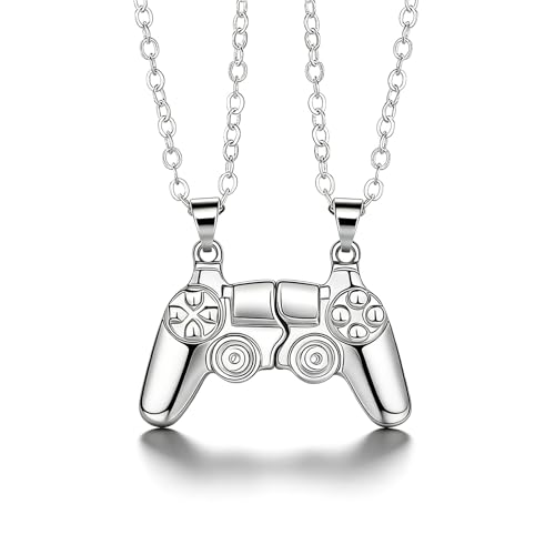 Collier couple manette de jeu pendentif magnétique Saint-Valentin
