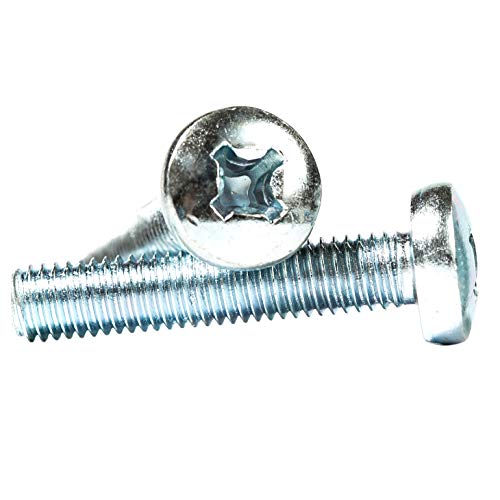 M6 (6mm x 80mm) Steel Phillips Pan Head Head Machine Screws (Pack of 20) DIN 965 G09-10BC