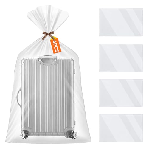 4PCS Extra Große Transparente Plastiktüten, 100x150cm Verdickte Staub Aufbewahrungsbeutel, Wiederverwendbare und Wasserdichte Aufbewahrungstaschen für Staubdicht, Gepäck, Koffer, Möbel, Kleidung