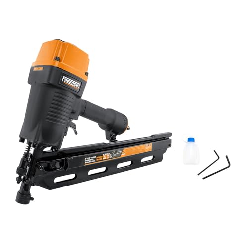 Freeman Pneumatic 21 Degree Framing Nailer with Nails | 2' – 3-1/2” Full Round Head Nails |...